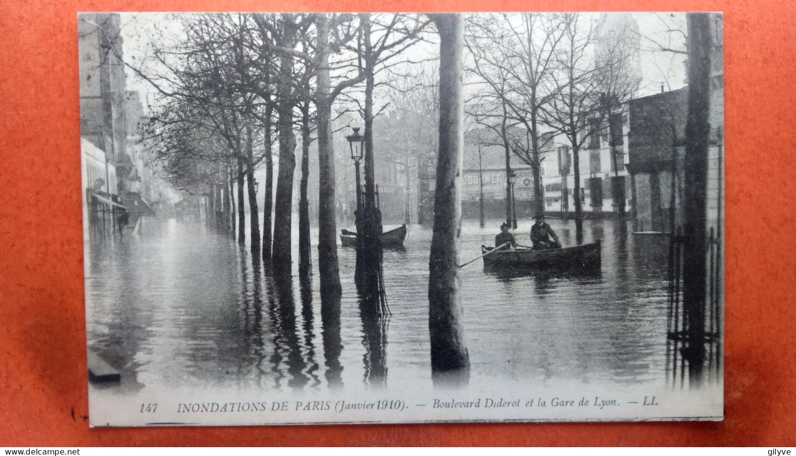 CPA (75) Inondations De Paris.1910. Boulevard Diderot Et La Gare De Lyon.  (7A.826) - De Overstroming Van 1910