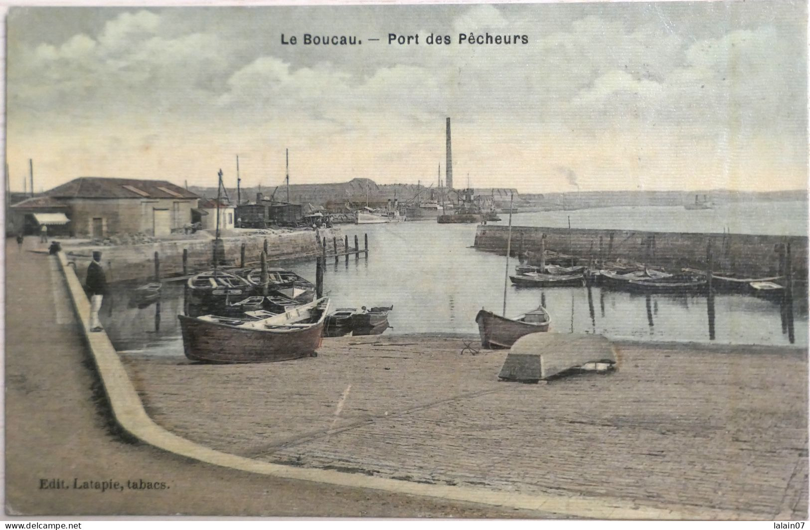 C. P. A. Couleur : 64 : LE BOUCAU : Port Des Pêcheurs, Timbre En 1910 - Andere & Zonder Classificatie