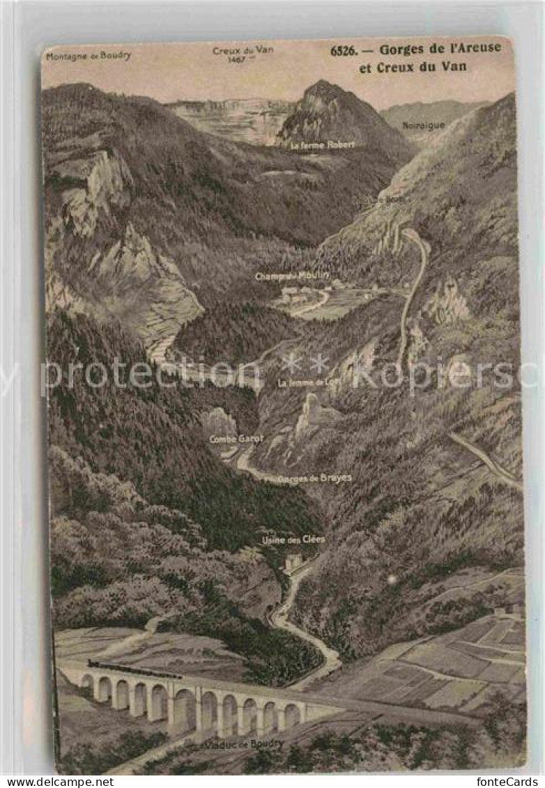 12769847 Creux-du-Van Les Gorges De L'Areuse Viaduc De Boudry A Vol D Oiseau Cre - Andere & Zonder Classificatie