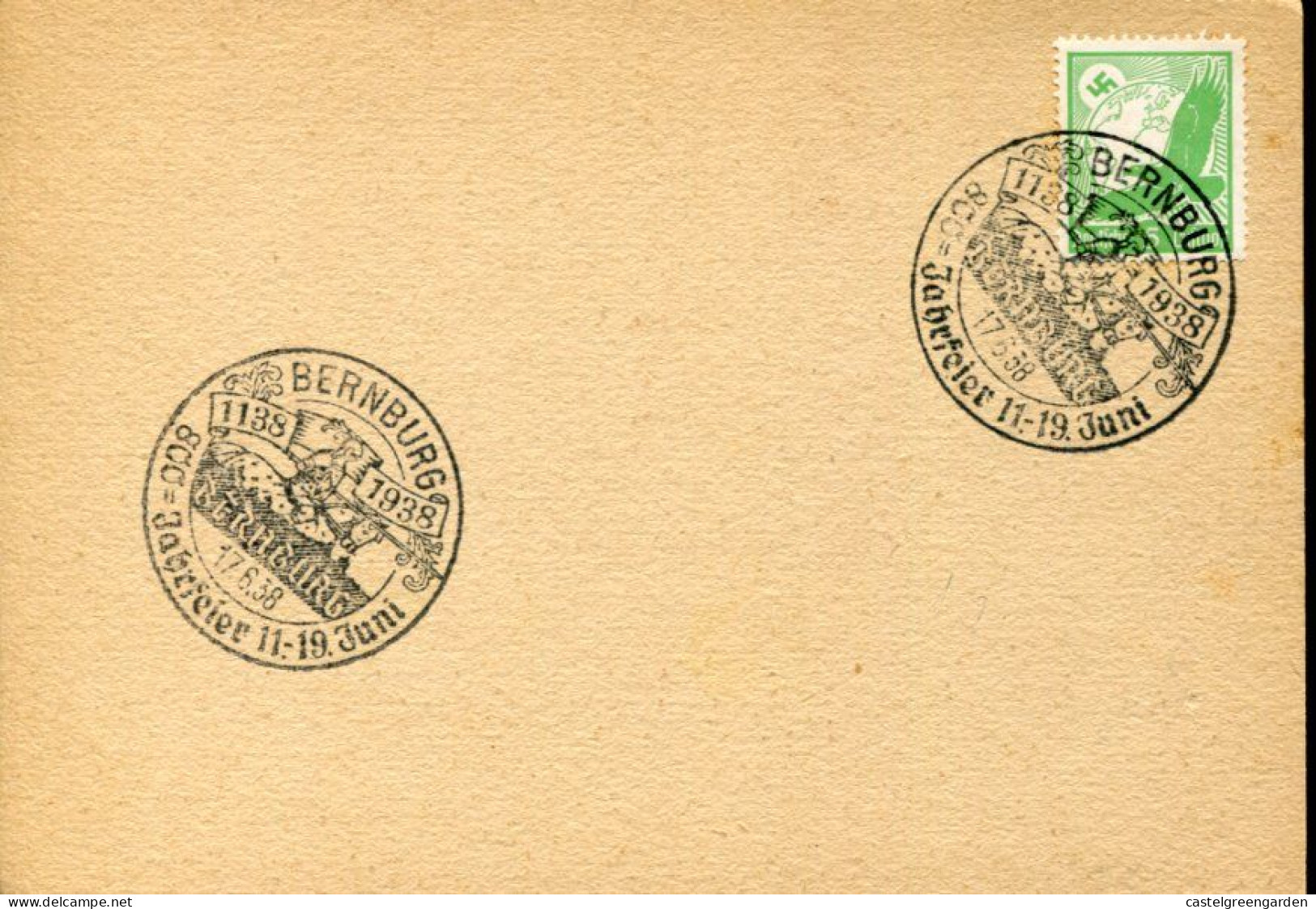 X0565 Germany Reich,special Postmark Bernburg 1938 Jahrfeier,Mittelalterfest,Fête Médiévale, - Lettres & Documents