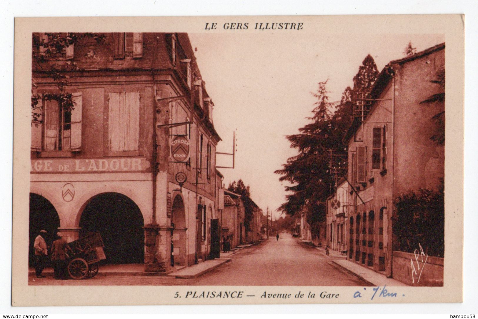 PLAISANCE * GERS * AVENUE DE LA GARE * GARAGE DE L'ADOUR * CITROEN * Phototypie Tarnaise Poux, Albi - Sonstige & Ohne Zuordnung