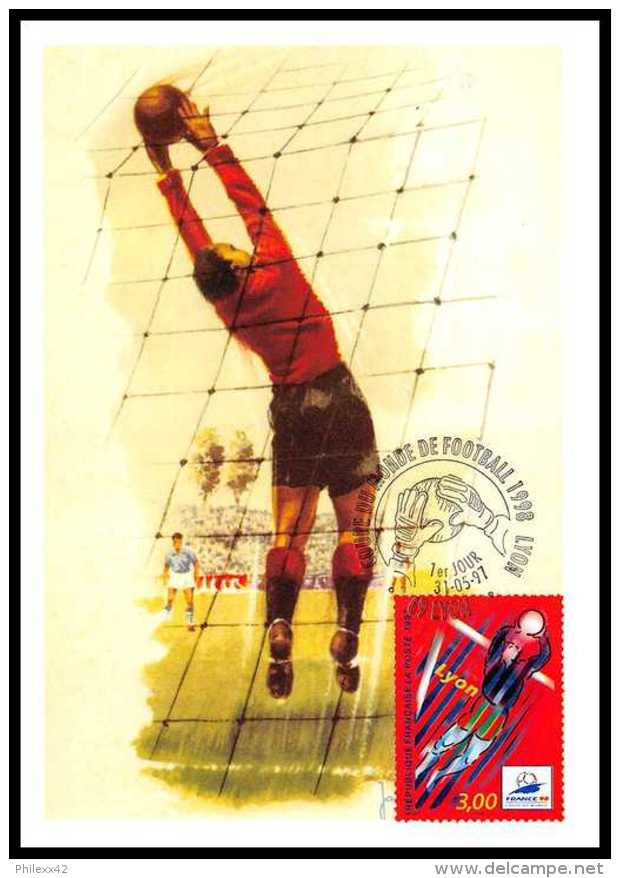 4906/ Carte Maximum (card) France N°3074 France 98 Coupe Du Monde De FOOTBALL (soccer) Lyon - 1990-1999