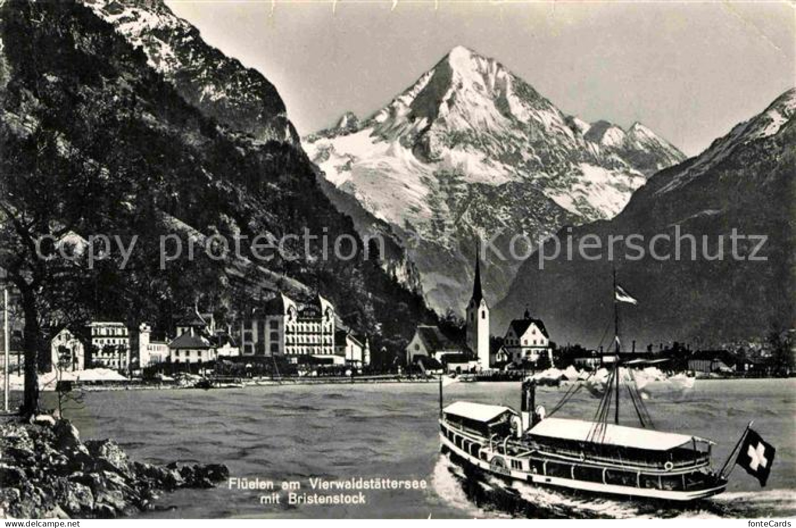12767769 Flueelen UR Vierwaldstaettersee Dampfer Bristenstock Glarner Alpen Flue - Andere & Zonder Classificatie
