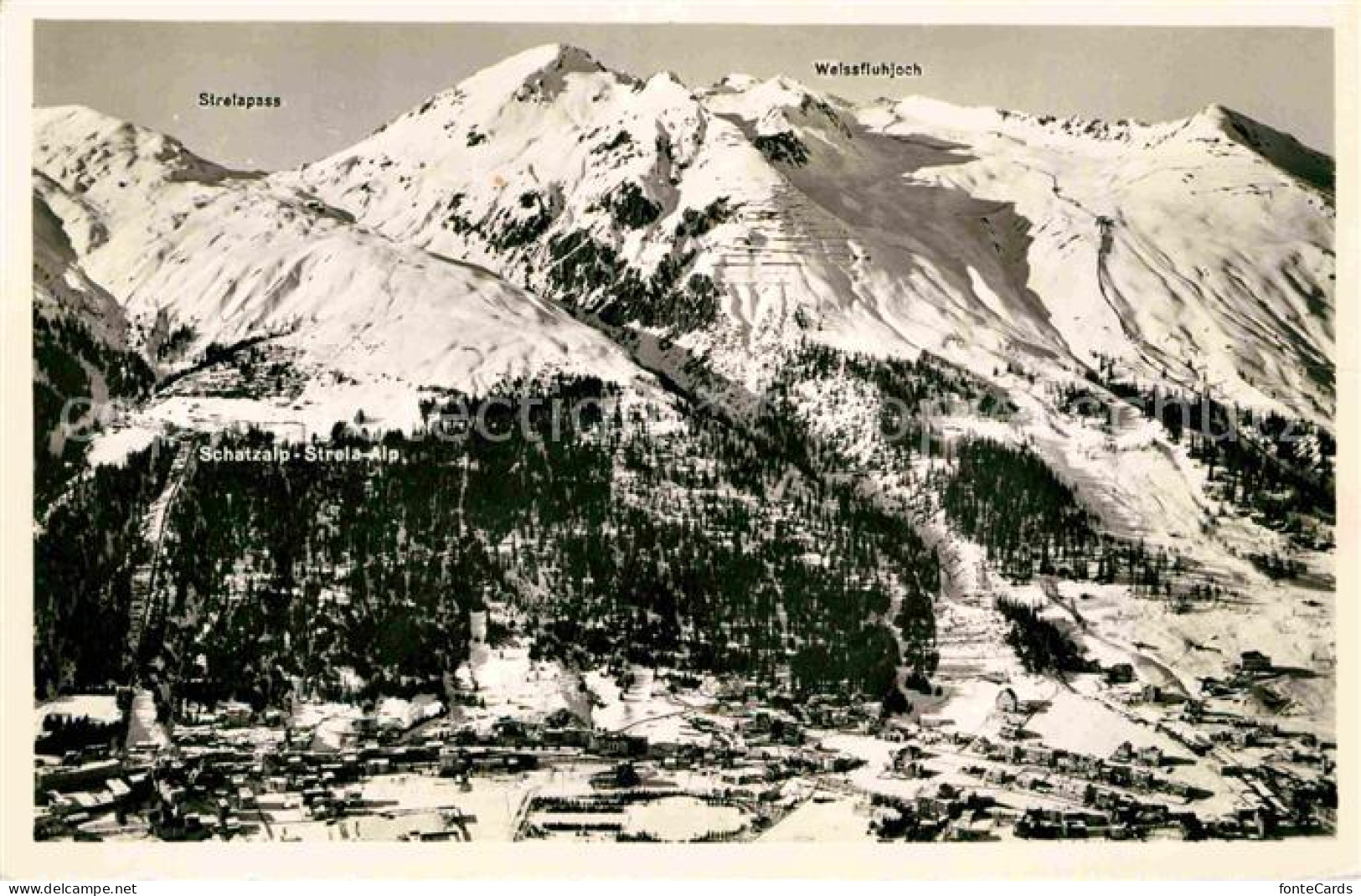 12767639 Davos GR Blick Zum Strelapass Strelaalp Skilift Parsennbahn Und Weissfl - Sonstige & Ohne Zuordnung