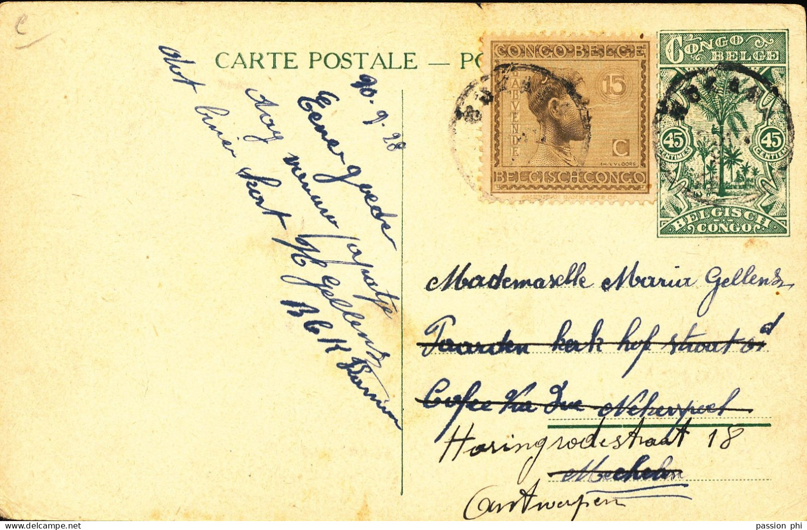 BELGIAN CONGO  PPS SBEP 66 VIEW 48 USED - Entiers Postaux