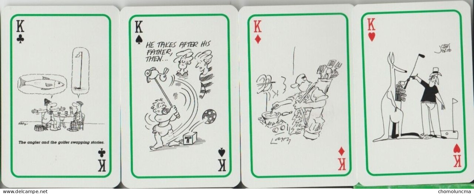 Playing Cards Jeux De Cartes Golf Cartoons Kangourou Caddy Caddie Cadet The Four Kings Les Quatre Rois - Autres & Non Classés