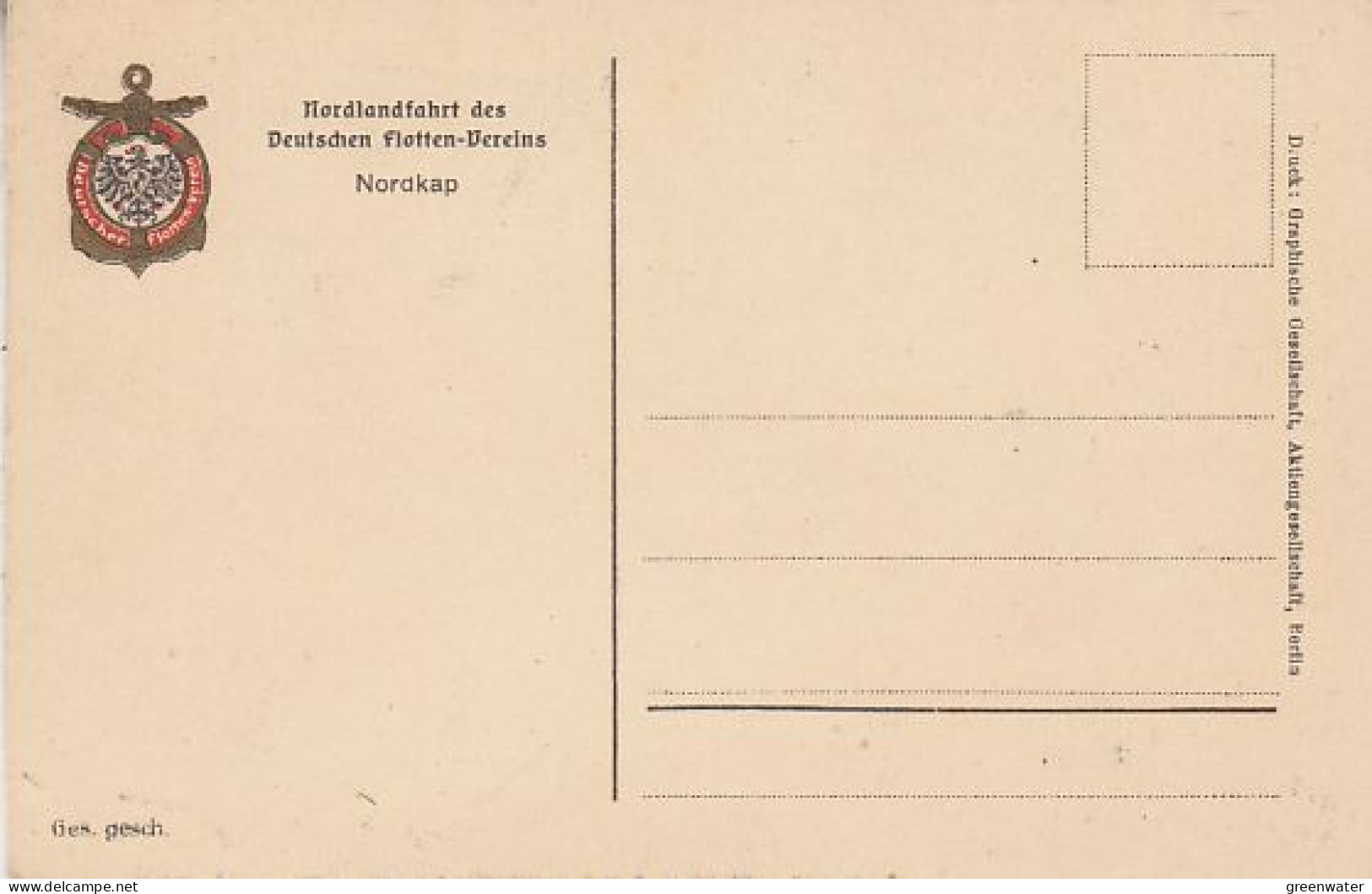 Norway Nordlandfahrt Des Deutsches Flotte-Vereins Nordkap (unused) (59794) - Norway