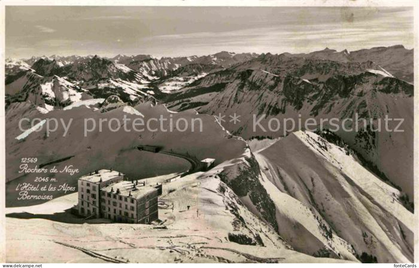 12766509 Rochers De Naye Fliegeraufnahme Hotel Et Les Alpes Bernoises Rochers De - Andere & Zonder Classificatie