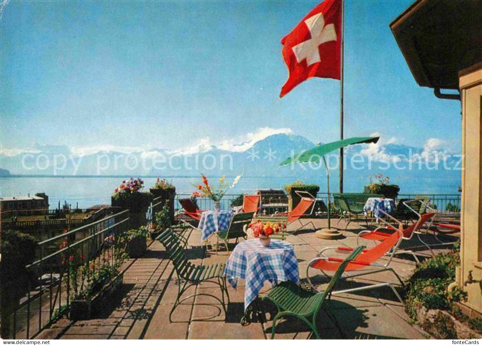 12764407 Montreux VD Terrasse Hotel Helvétie Montreux - Andere & Zonder Classificatie