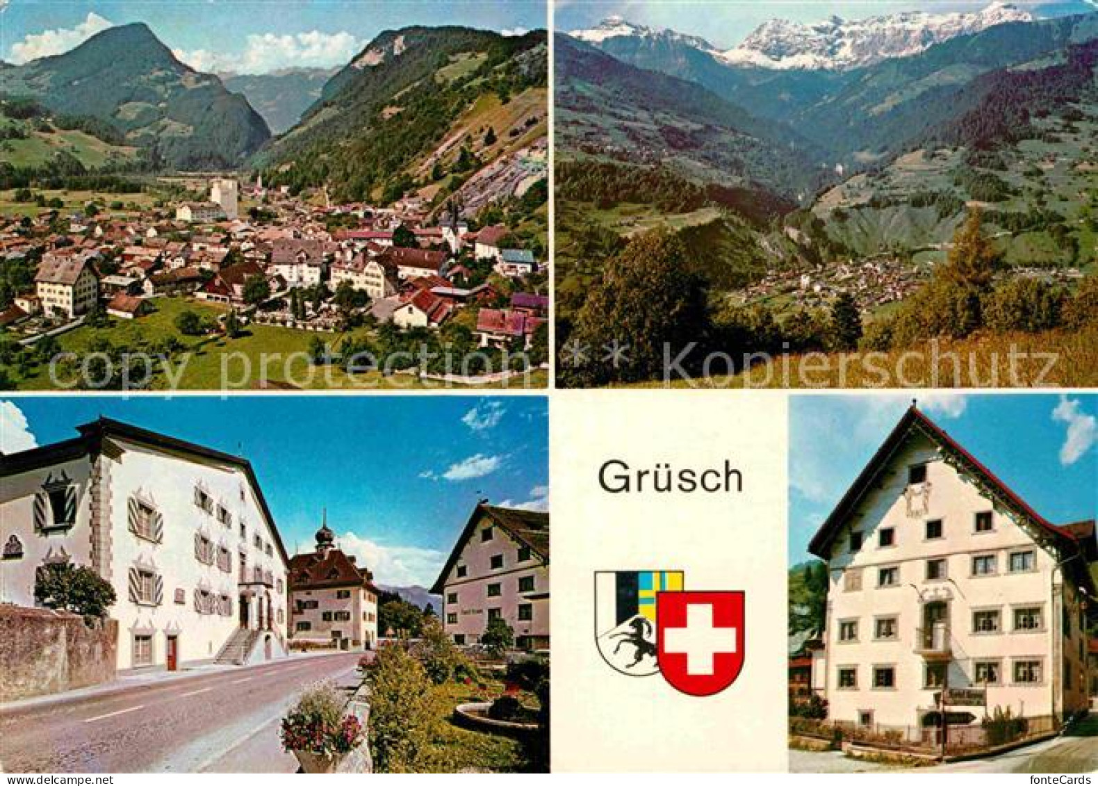 12764399 Gruesch Panorama Rathaus Gruesch - Sonstige & Ohne Zuordnung