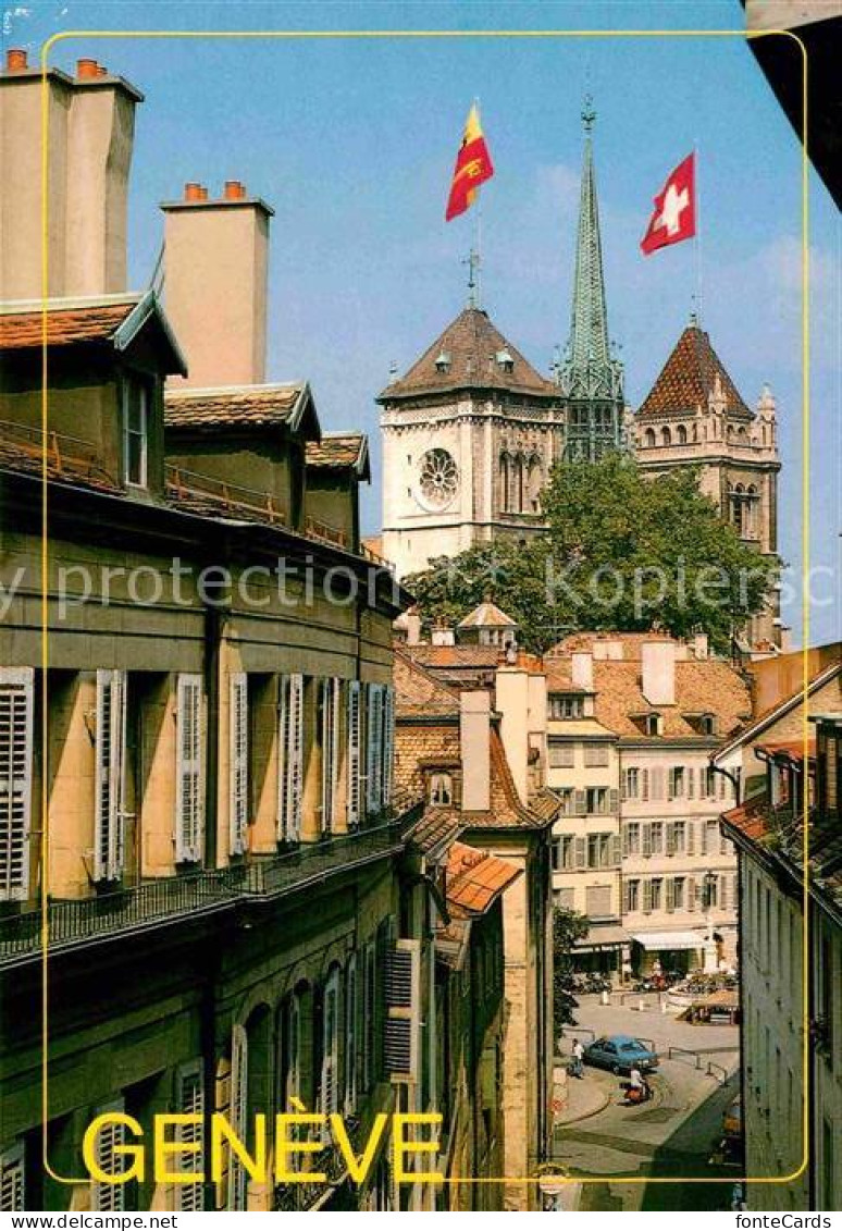 12764119 Geneve GE La Vieille Ville Et La Cathedrale Saint Pierre Geneve - Andere & Zonder Classificatie