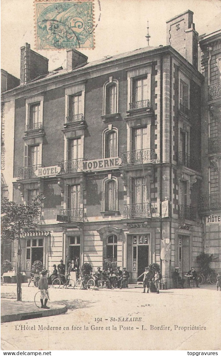 44 ST-NAZAIRE HOTEL MODERNE EN FACE GARE POSTE -  1551 - Saint Nazaire