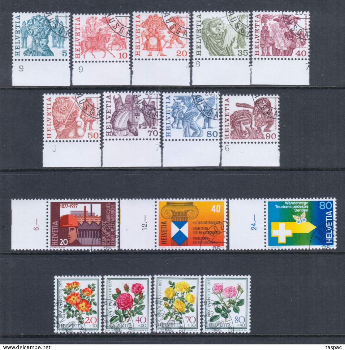 Switzerland 1977 Complete Year Set - Used (CTO) - 29 Stamps (please See Description) - Gebruikt