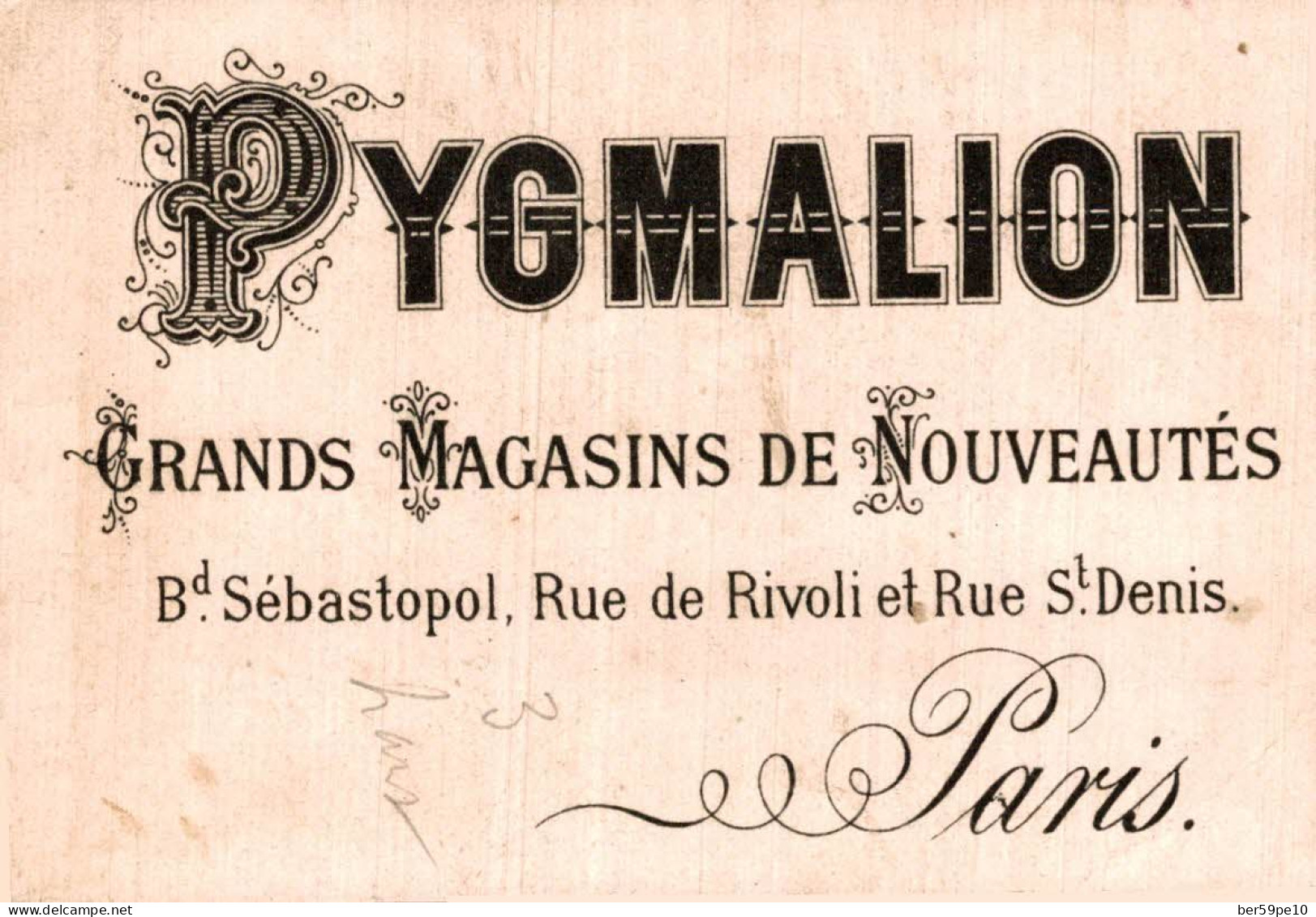 CHROMO A PYGMALION GRANDS MAGASINS DE NOUVEAUTES PARIS LA TURQUIE DRAPEAU TIMBRE - Sonstige & Ohne Zuordnung