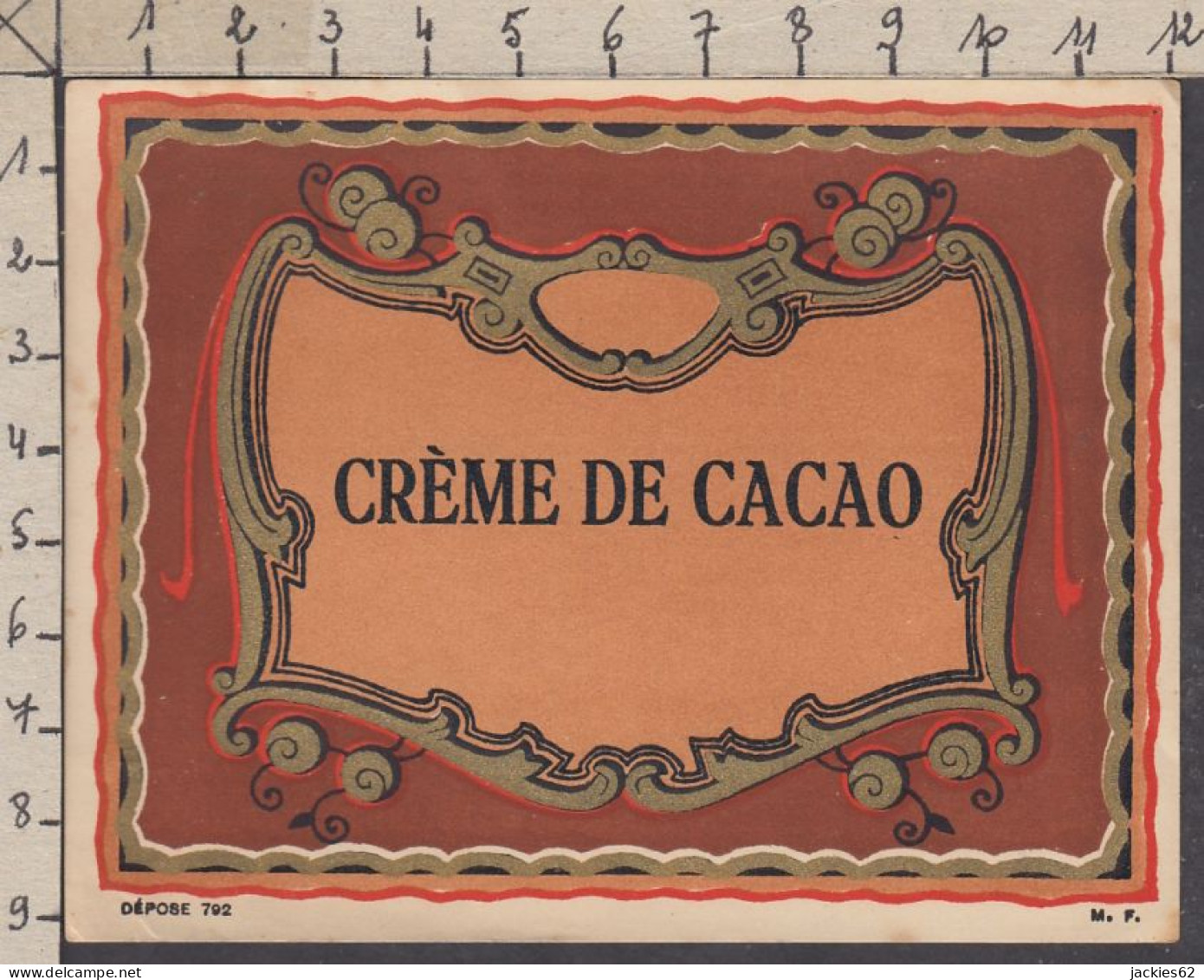 128879/ Etiquette De Boisson *CREME DE CACAO* - Advertising