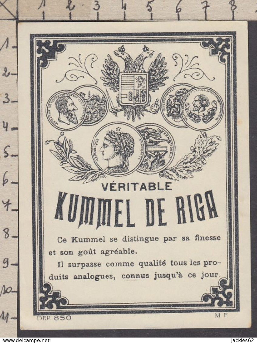 128870/ Etiquette De Boisson *VERITABLE KUMMEL DE RIGA* - Publicités