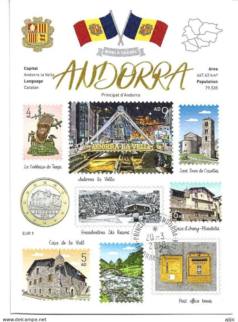 WORLD TRAVEL ANDORRA POSTCARD (new-unused) - Andorra