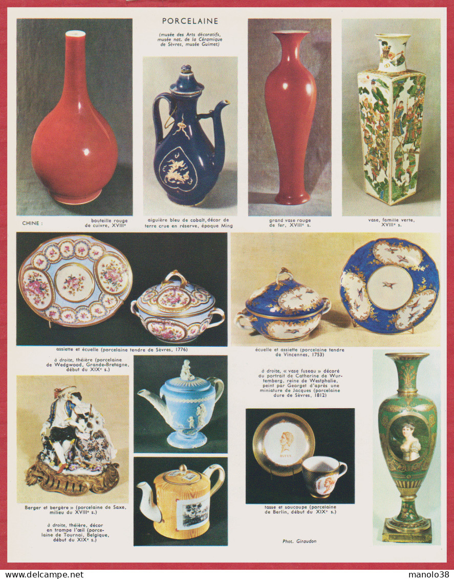 Art Populaire. Arts Populaires. Epi De Faitage, Imprimerie Populaire, Coq De Clocher ... Porcelaine .... Larousse 1960. - Historische Dokumente