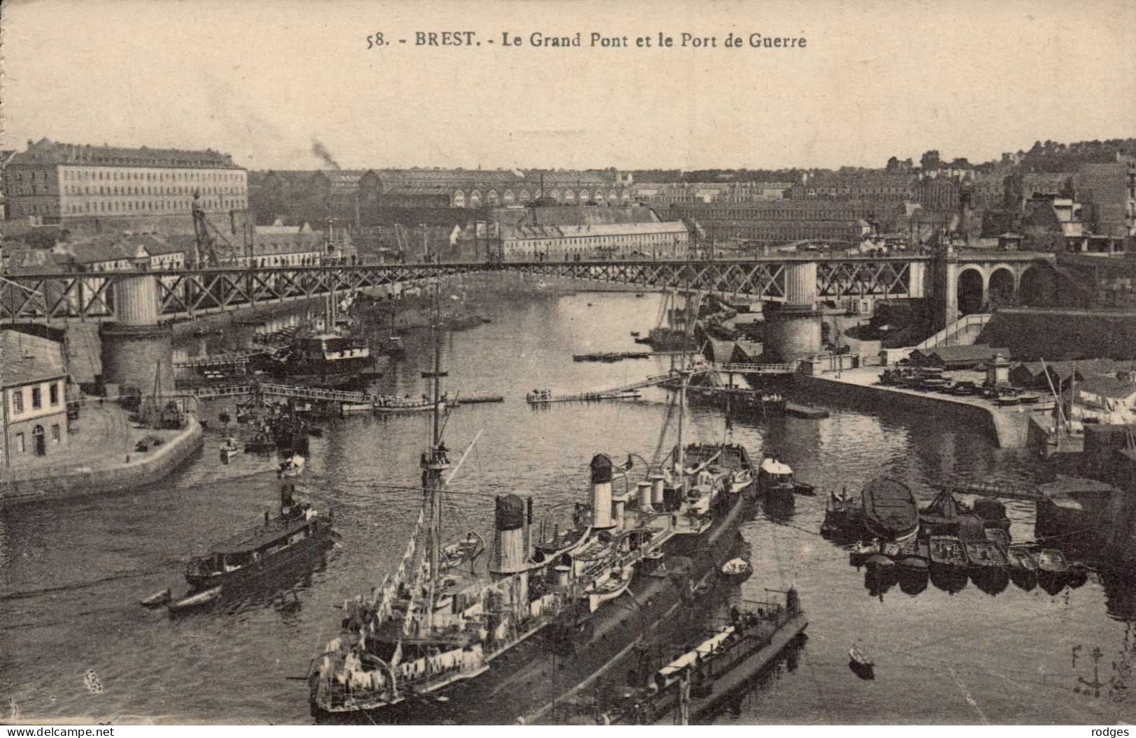 29 , Cpa  BREST , 58 , Le Grand Pont Et Le Port De Guerre (15019.V.24) - Brest