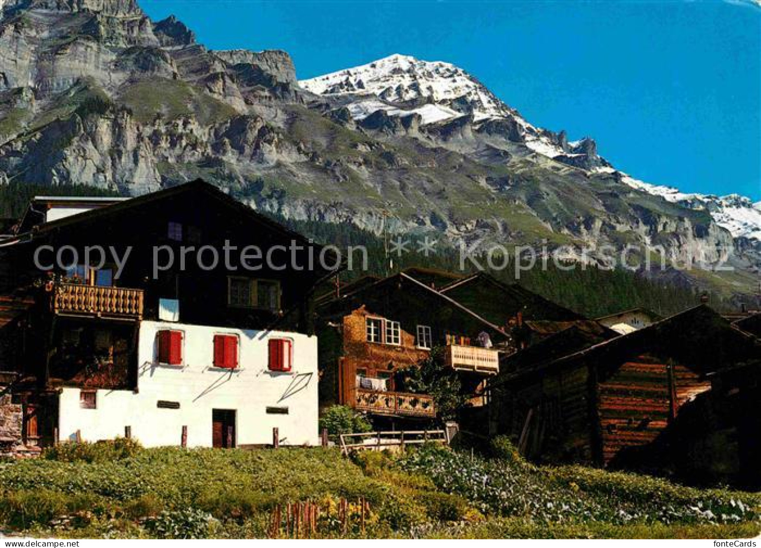 12754817 Leukerbad Altes Doerfli Mit Rinderhorn Berner Alpen Loeche-les-Bains - Autres & Non Classés