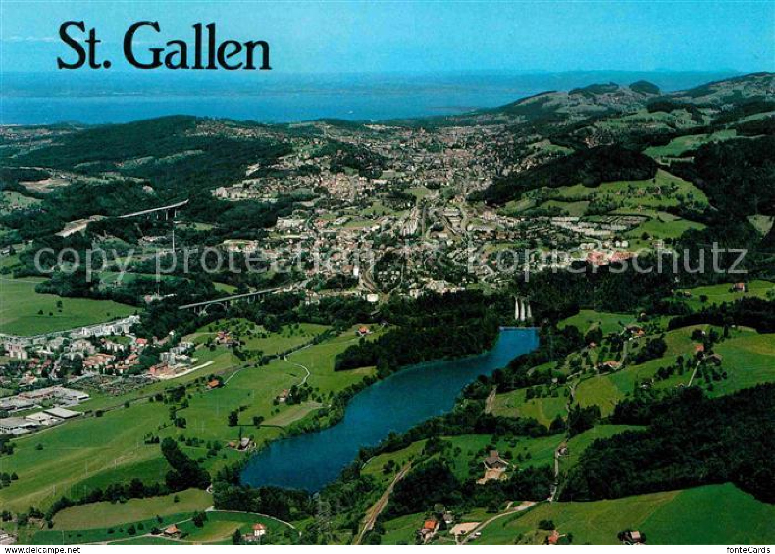 12754449 St Gallen SG Fliegeraufnahme Mit Guebensee Und Bodenseeblick St. Gallen - Other & Unclassified