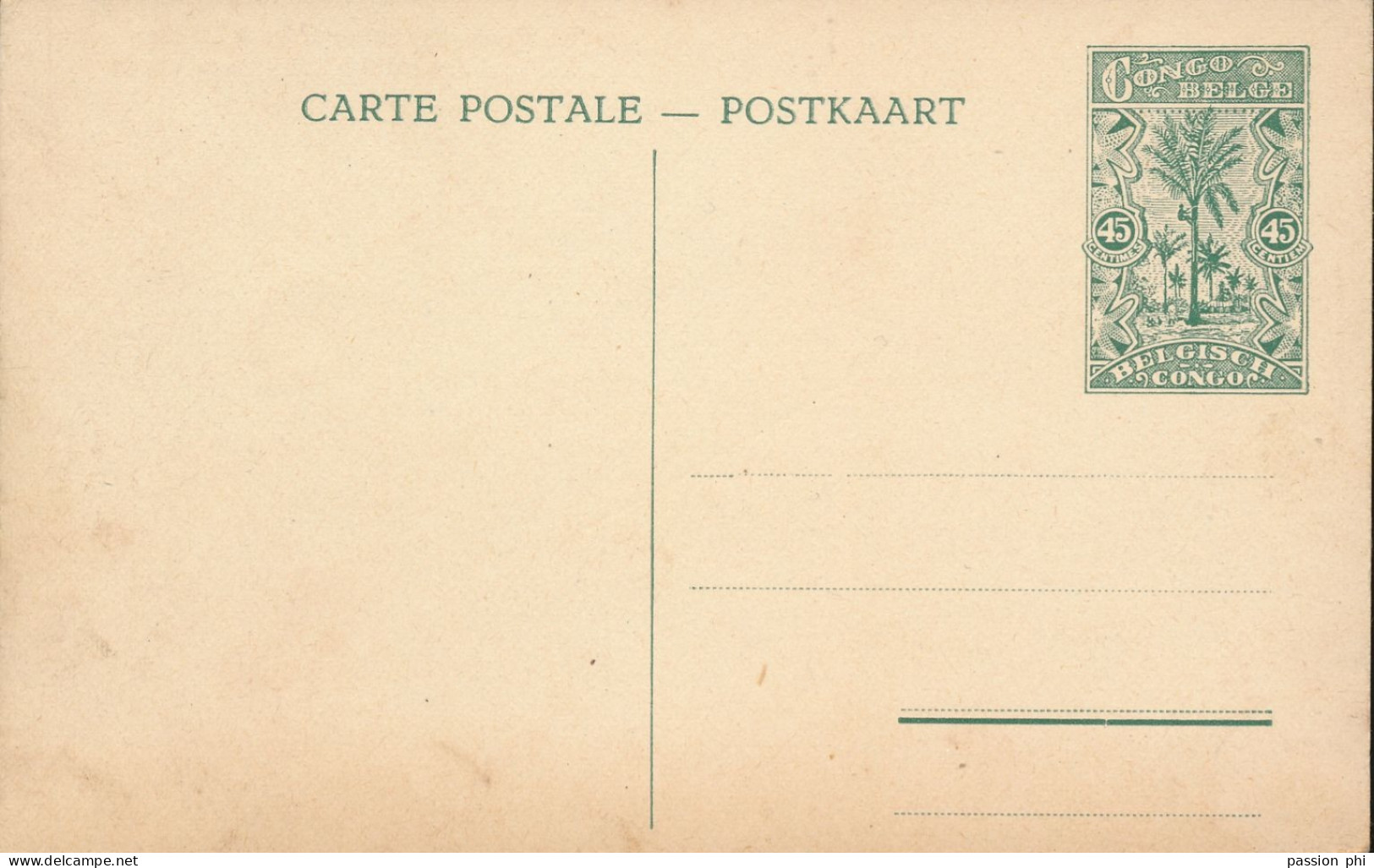 BELGIAN CONGO  PPS SBEP 66 VIEW 50 UNUSED - Interi Postali