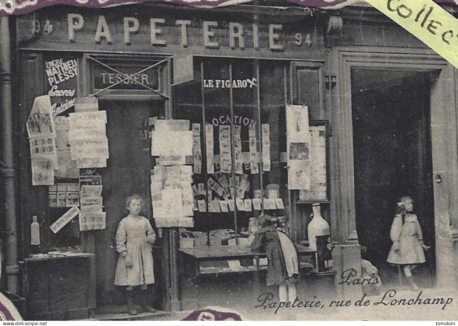Paris***(75016)**Thème:Marchand De Cartes Postales éditeur Papeterie Tessier 94 Rue De Longchamp - Paris (16)