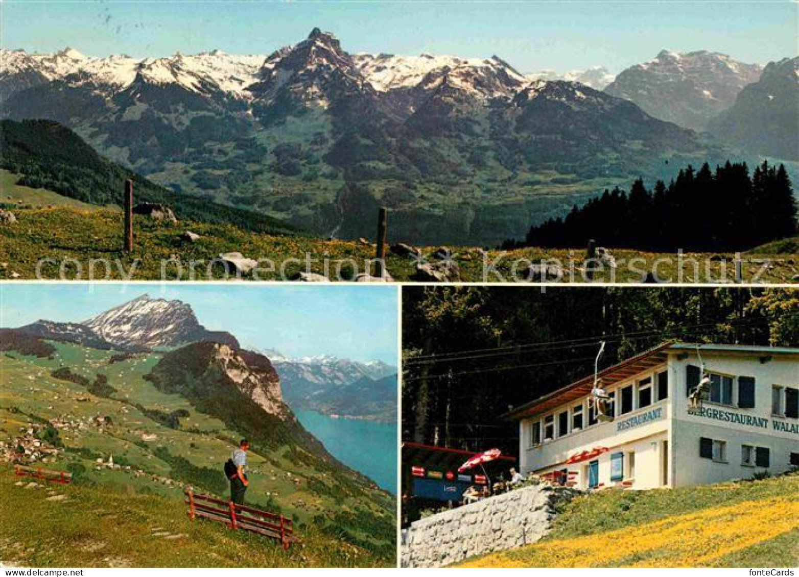 12752637 Amden SG Blick Von Der Alp Walau Auf Glarneralpen Amden - Autres & Non Classés