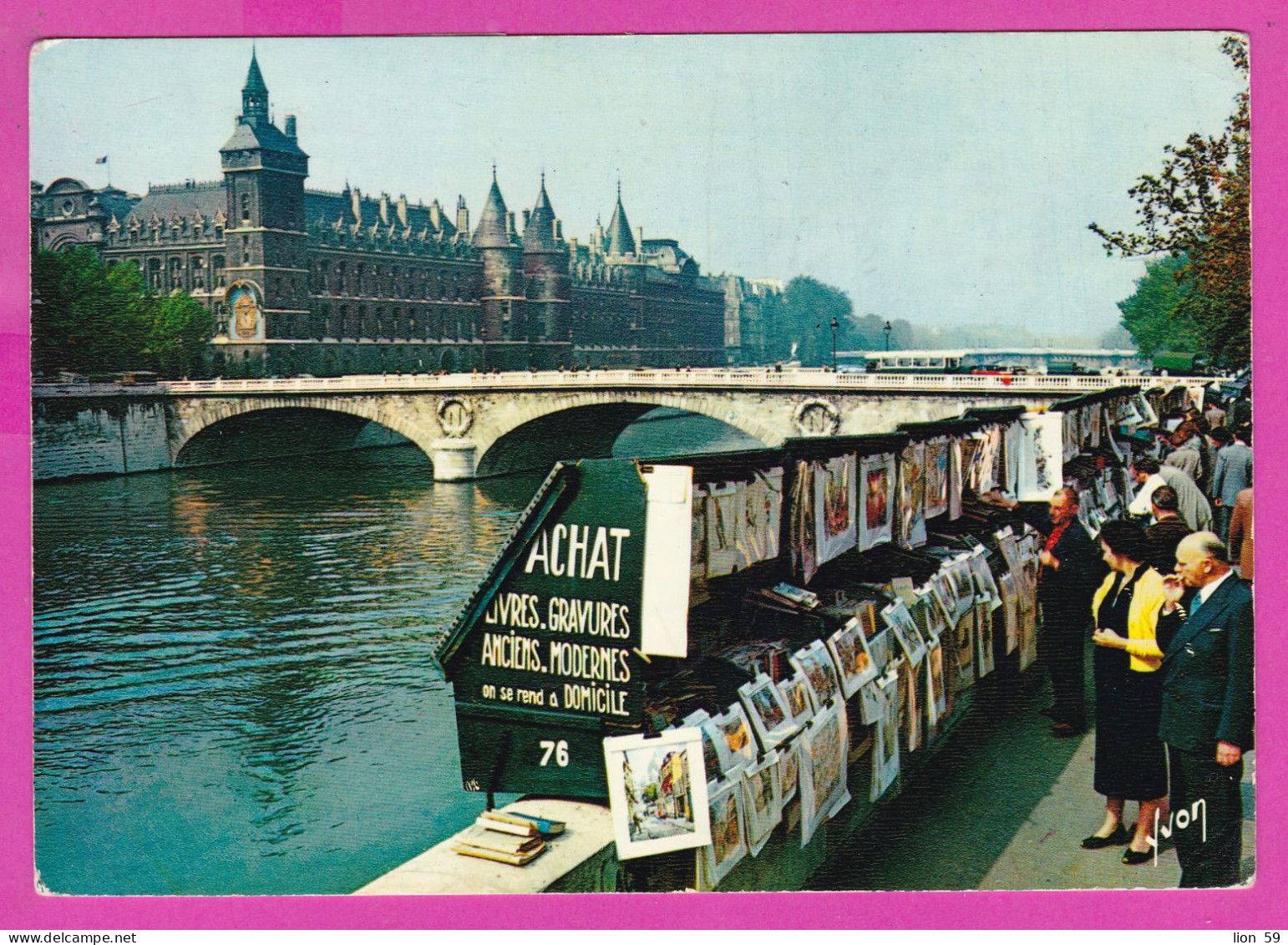 294103 / France - Paris Les Bouquinistes De La Seine Bridge PC 1970 Paris USED 0.60 Fr. - 13.8.1972 Machine Stamps (ATM) - 1969 Montgeron – Papier Blanc – Frama/Satas