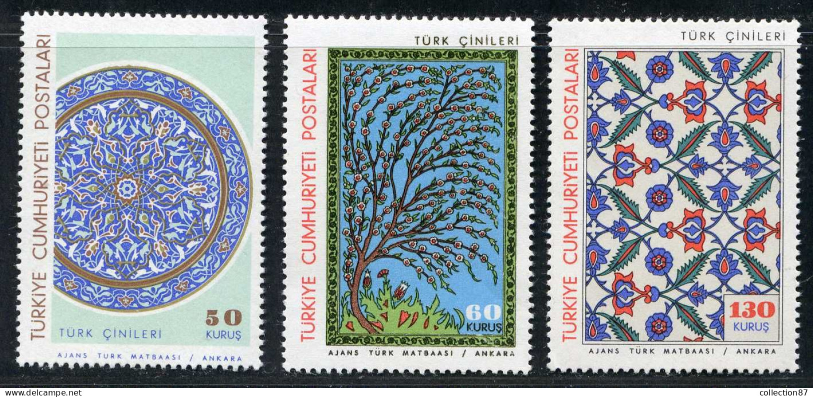 REF093 > TURQUIE < Yv N° 1774 à 1776 * *  -  MNH * * -- Turkey -- Faience Turques - Unused Stamps