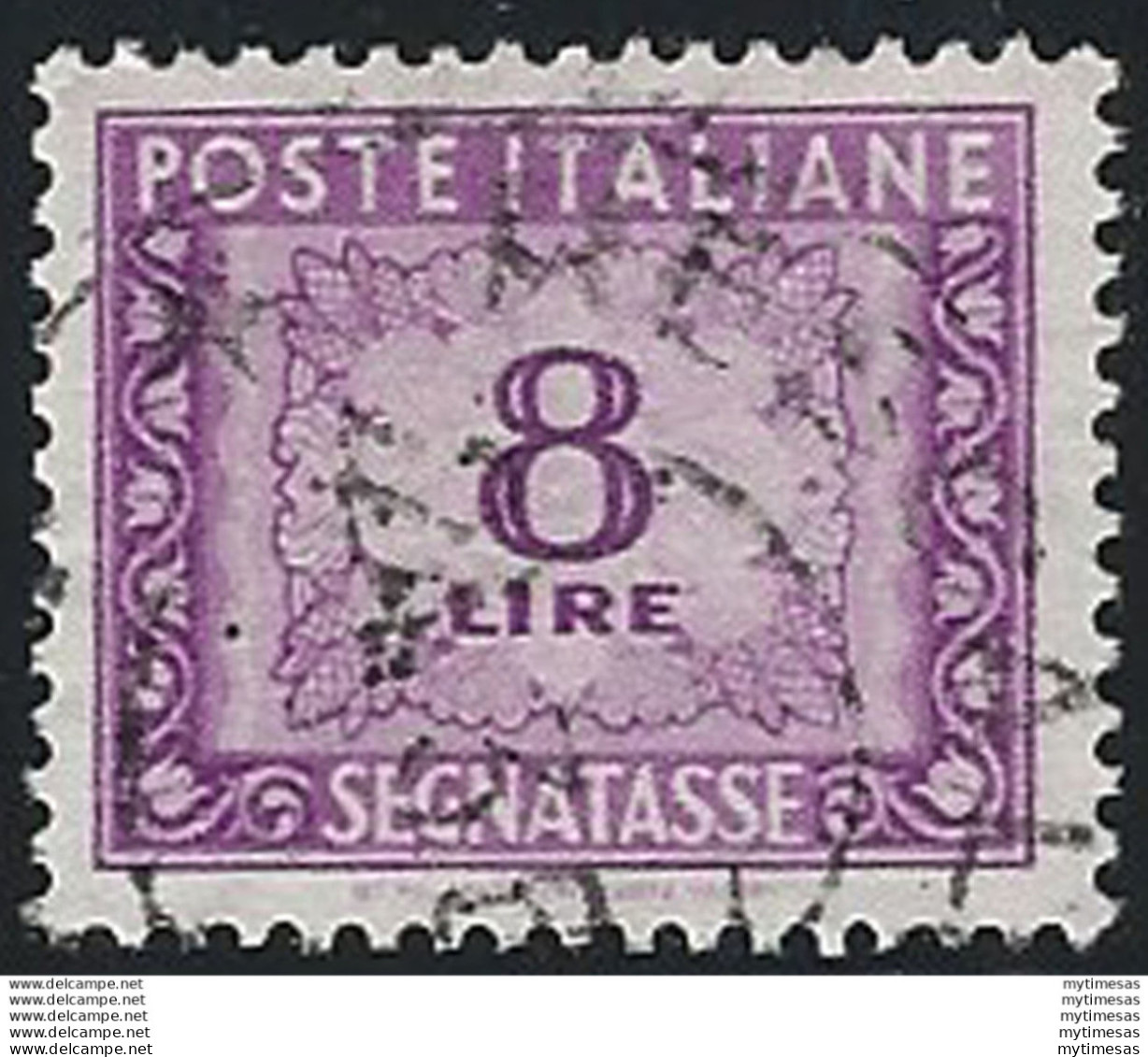 1956 Italia Segnatasse Lire 8 Lilla US Sass. N. 112 - 1961-70: Nieuw/plakker