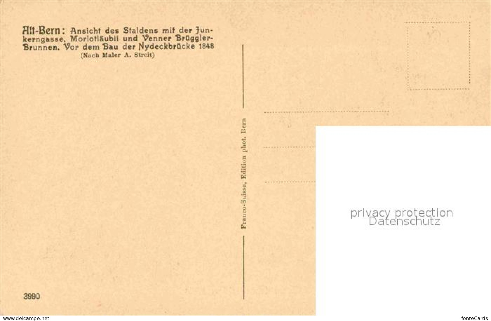 12747939 Alt Bern Der Stalden 1848 Junkerngasse Morlotlaeubli Venner Bruegler Br - Other & Unclassified