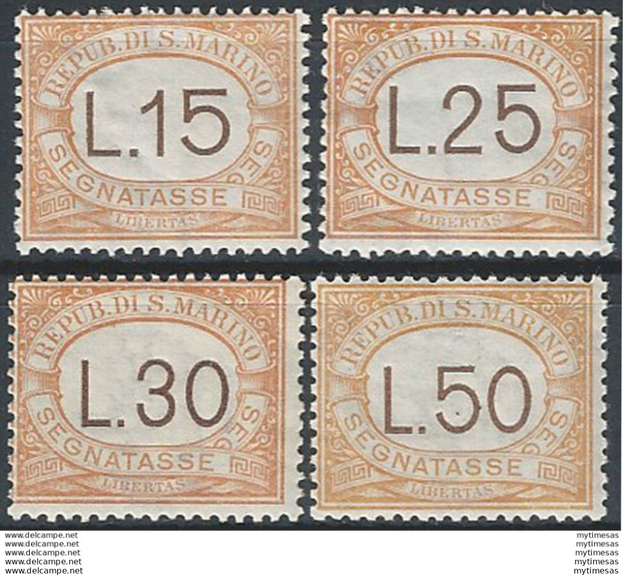 1927-28 San Marino Segnatasse 4v. MNH Sassone N. Tx 28/31 - Other & Unclassified