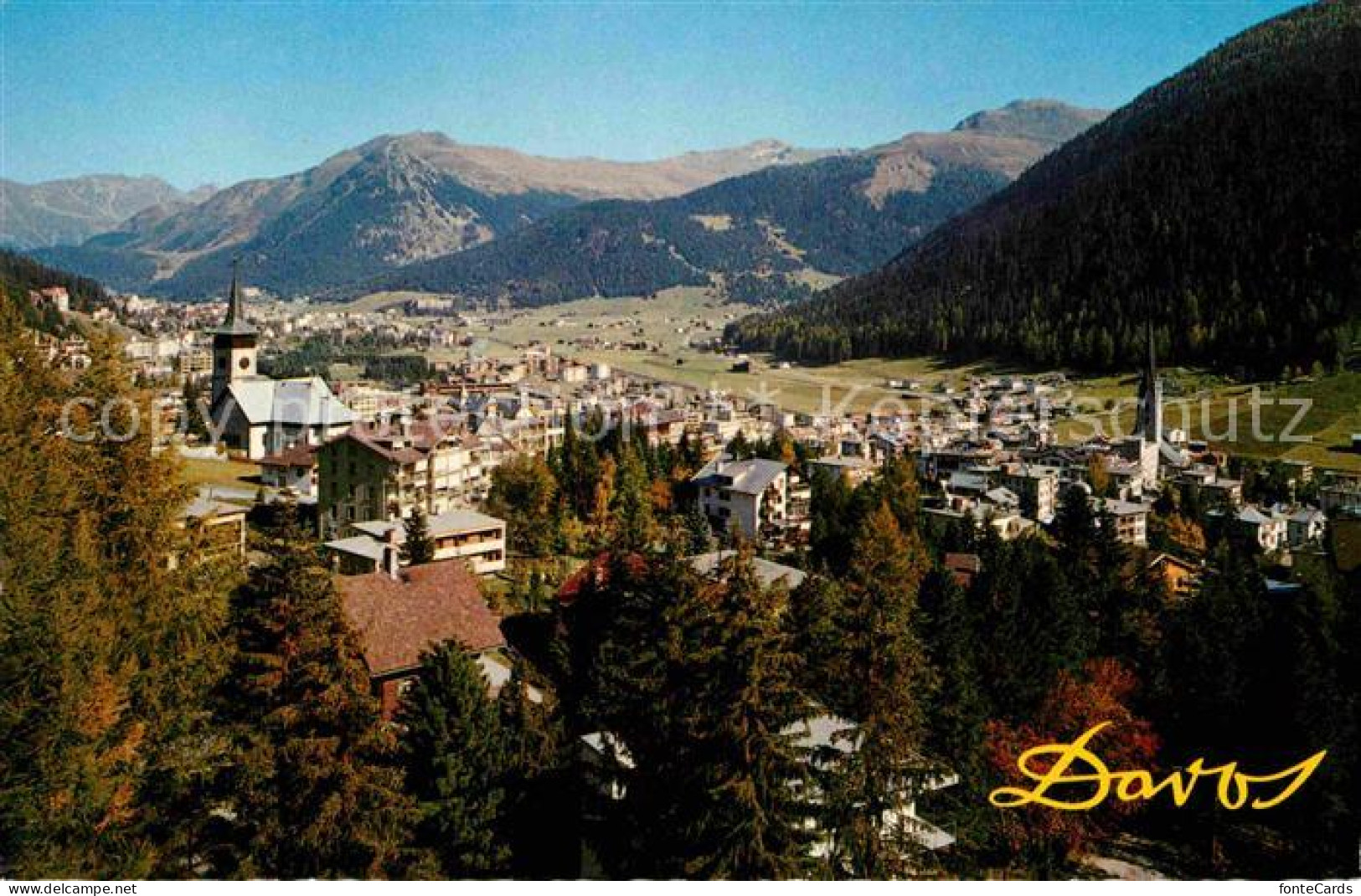 12747907 Davos GR Panorama Blick Gegen Rhaetikon Seehorn Und Pischahorn Davos - Other & Unclassified