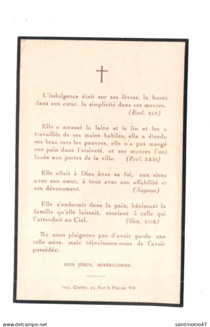 SOUVENEZ-VOUS DE MADAME CHARLES DANGUY DES DÉSERTS NÉE LE FORESTIER DE QUILLIEN DÉCÉDÉE À DAOULAS - Réf. N°13036 - - Obituary Notices