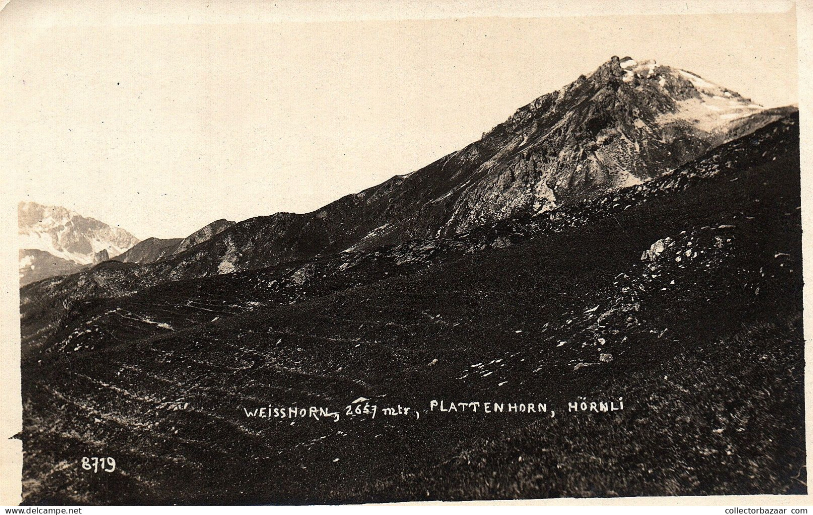 Swiss Alps Weisshorn Mountain Alpes Valaisannes View Real Photo Vintage Postcard - Autres & Non Classés