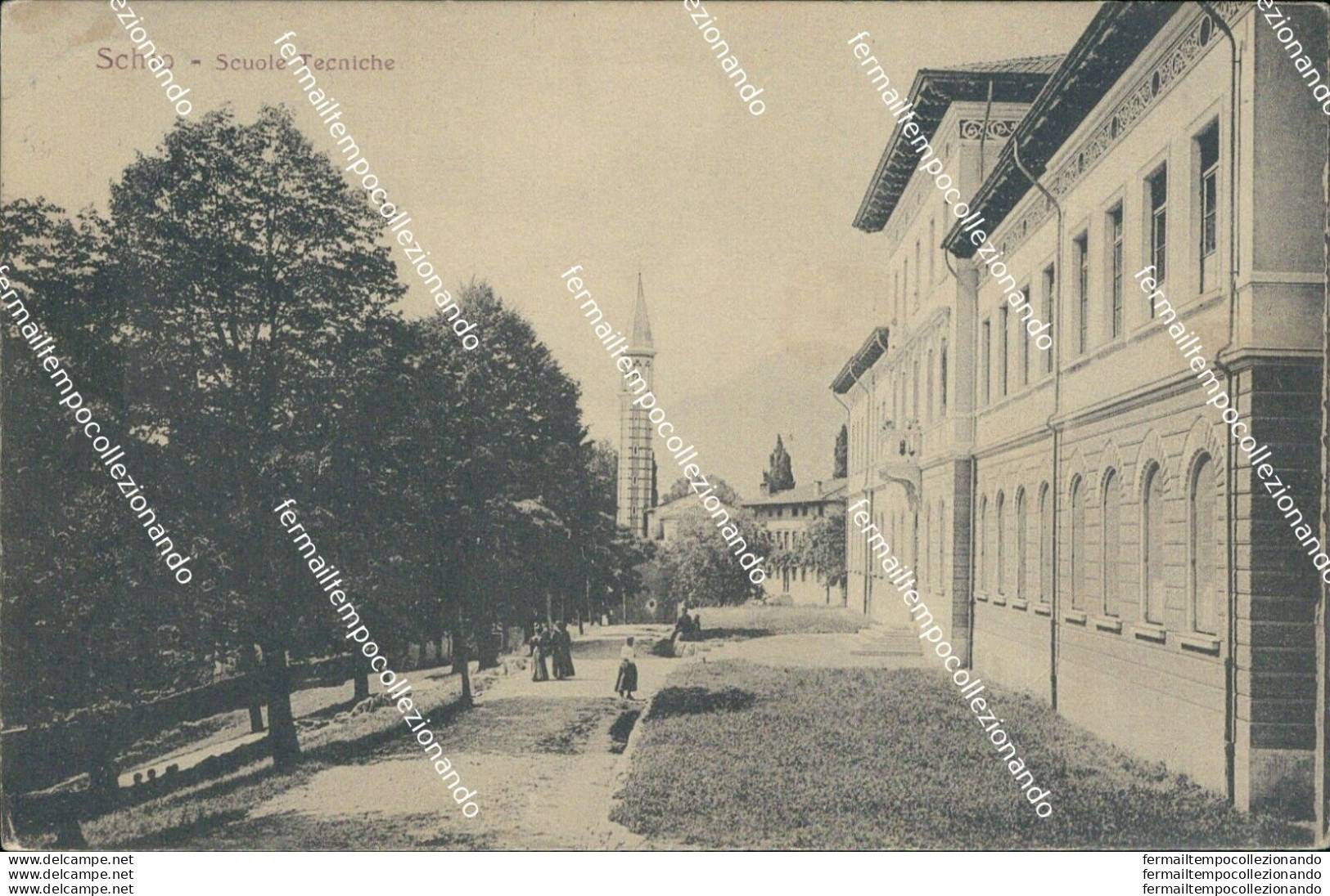 Ba29 Cartolina Schio Scuole Tecniche Vicenza Veneto 1912 - Vicenza