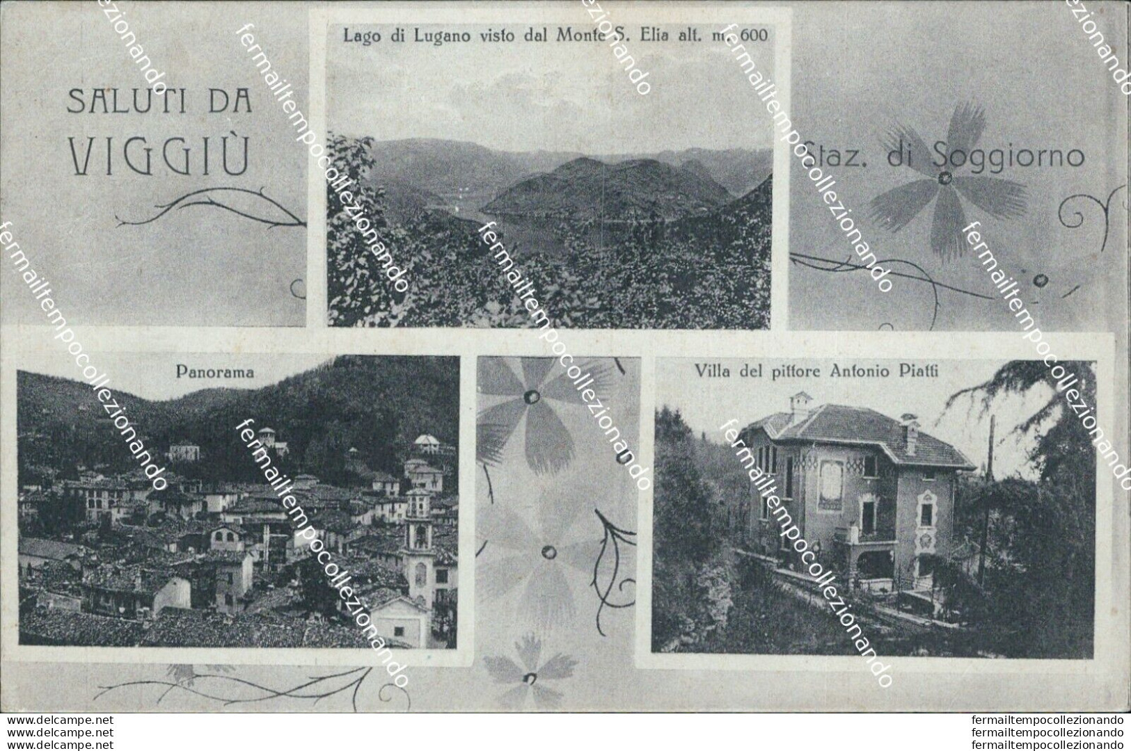 Bs198 Cartolina Saluti Da Viggiu' 1938 Provincia Di Varese Lombardia - Varese