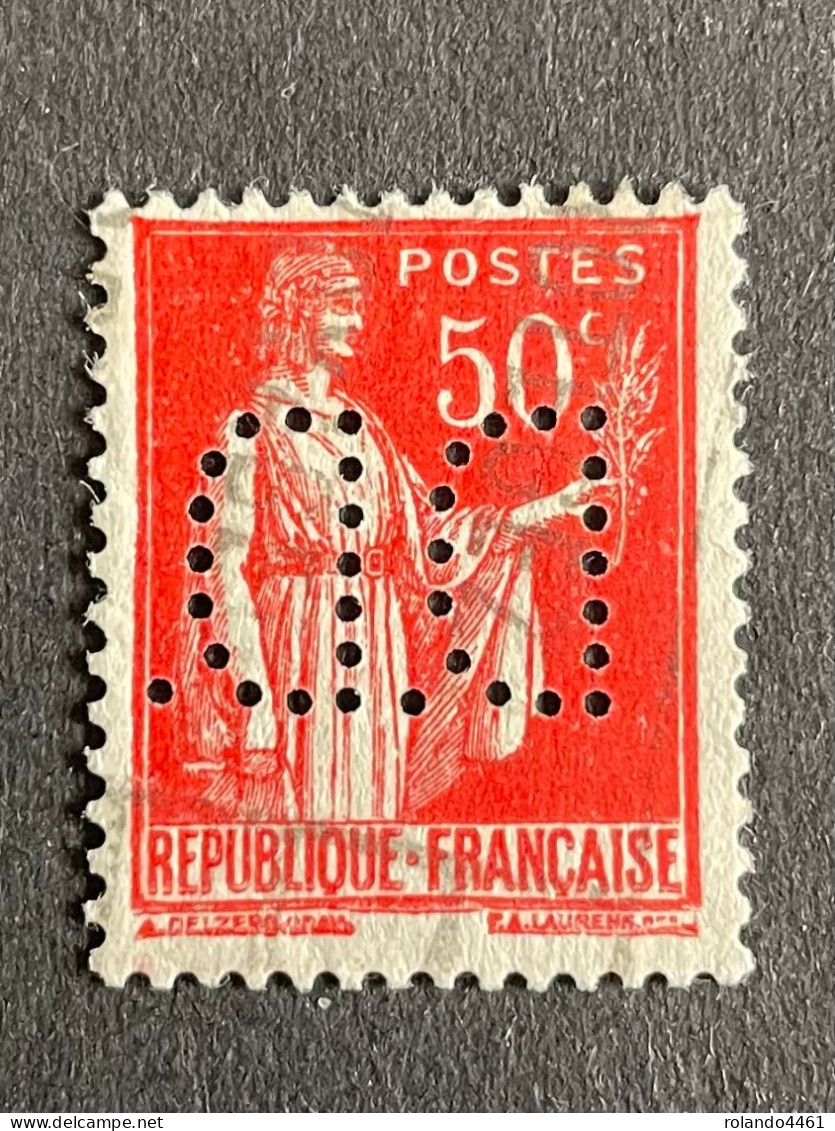 FRANCE D N° 283 1937/41 D.D. 33 Indice 3 Type Paix Perforé Perforés Perfins Perfin Superbe  !! - Otros & Sin Clasificación