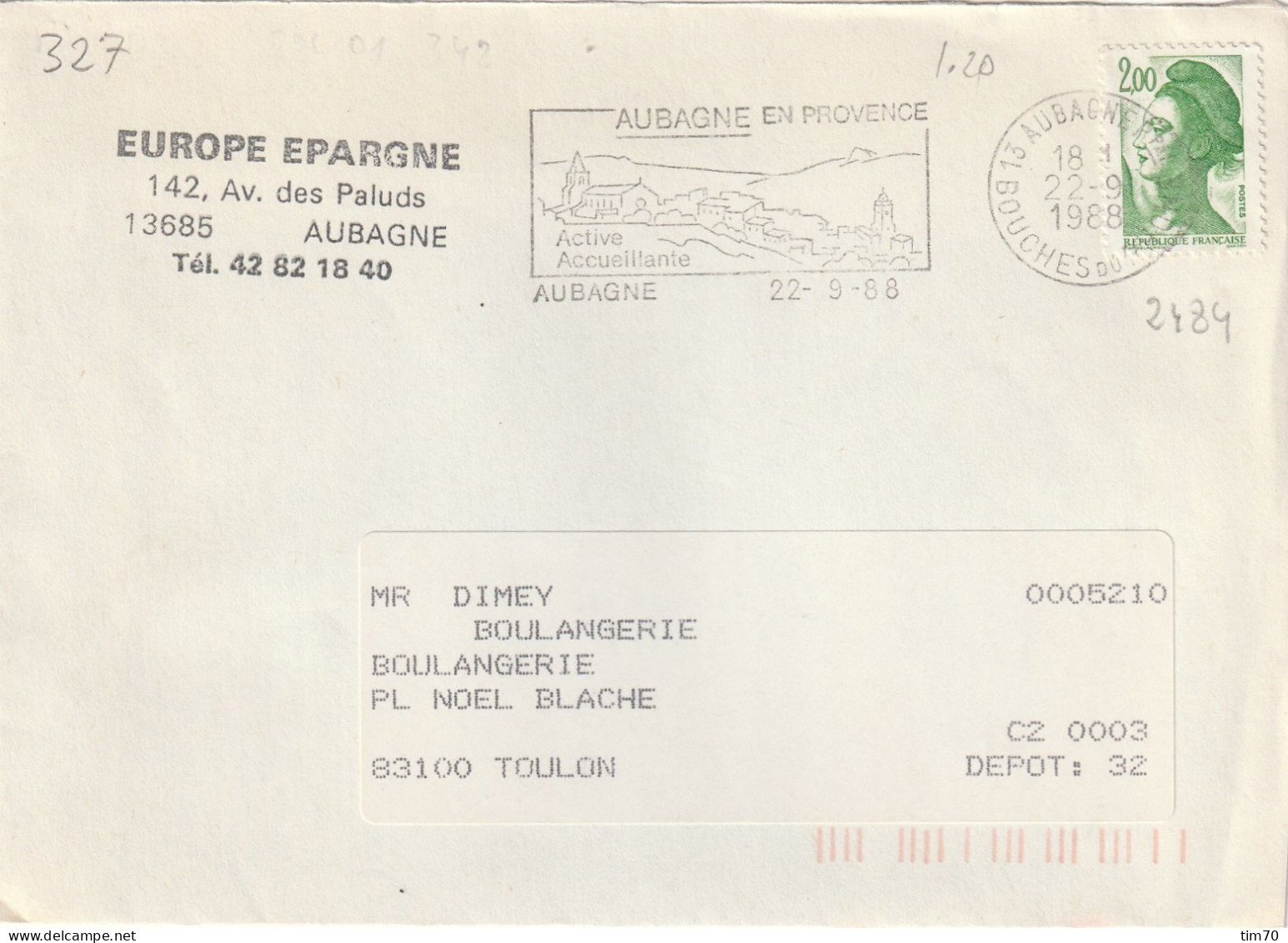 FLAMME PERMANENTE  / N°  2484  13  AUBAGNE - Mechanical Postmarks (Advertisement)