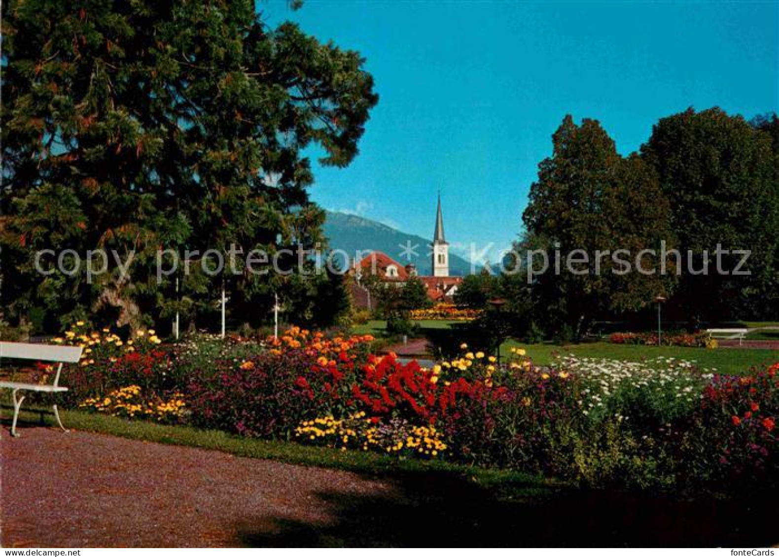 12736177 Bad Ragaz Kurpark Blick Zur Kirche Bad Ragaz - Other & Unclassified