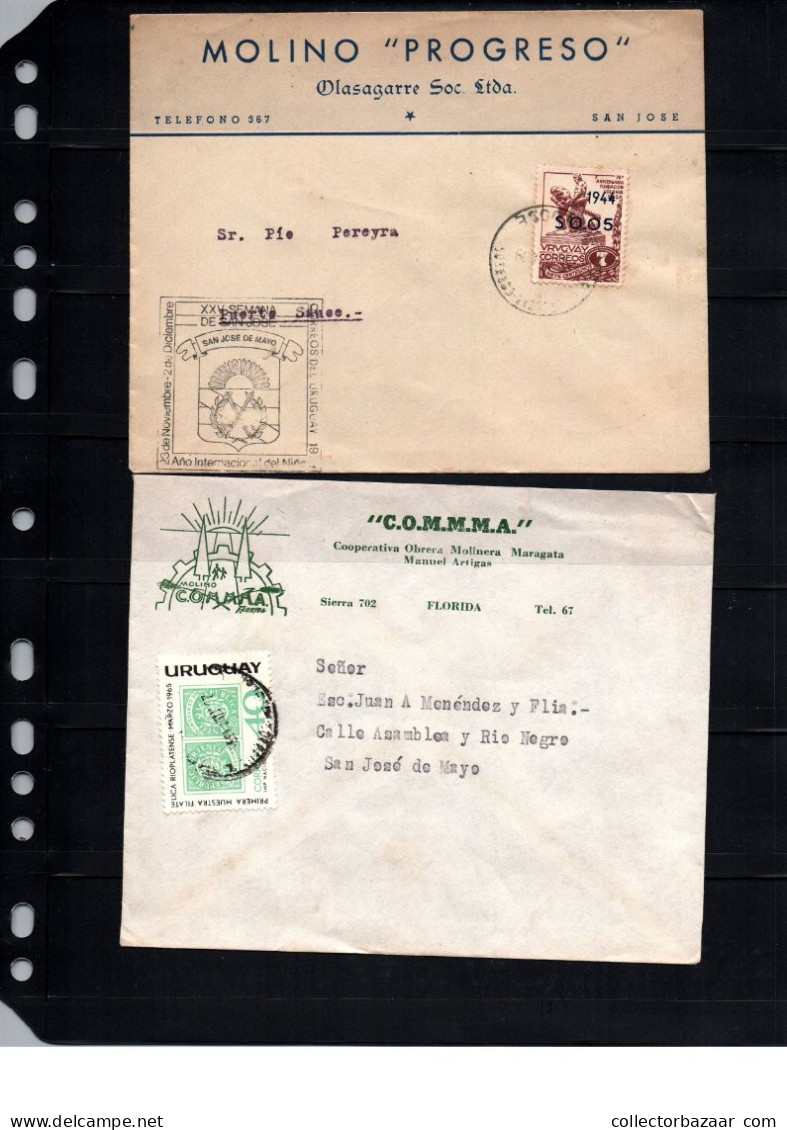 Windmills Agriculture Two Advertising Covers From Uruguay Old Very Interesting - Mühlen