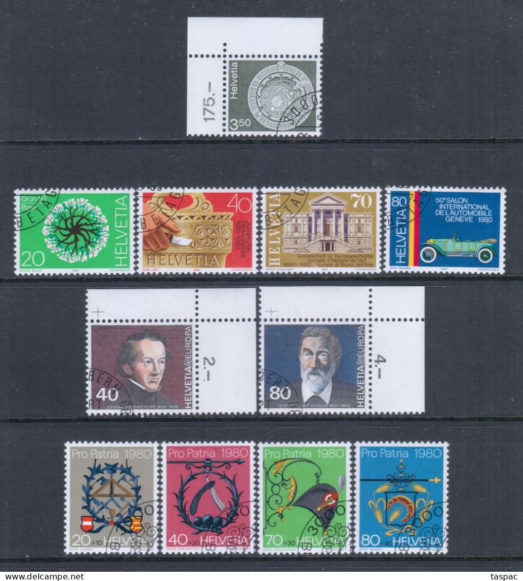 Switzerland 1980 Complete Year Set - Used (CTO) - 22 Stamps (please See Description) - Oblitérés