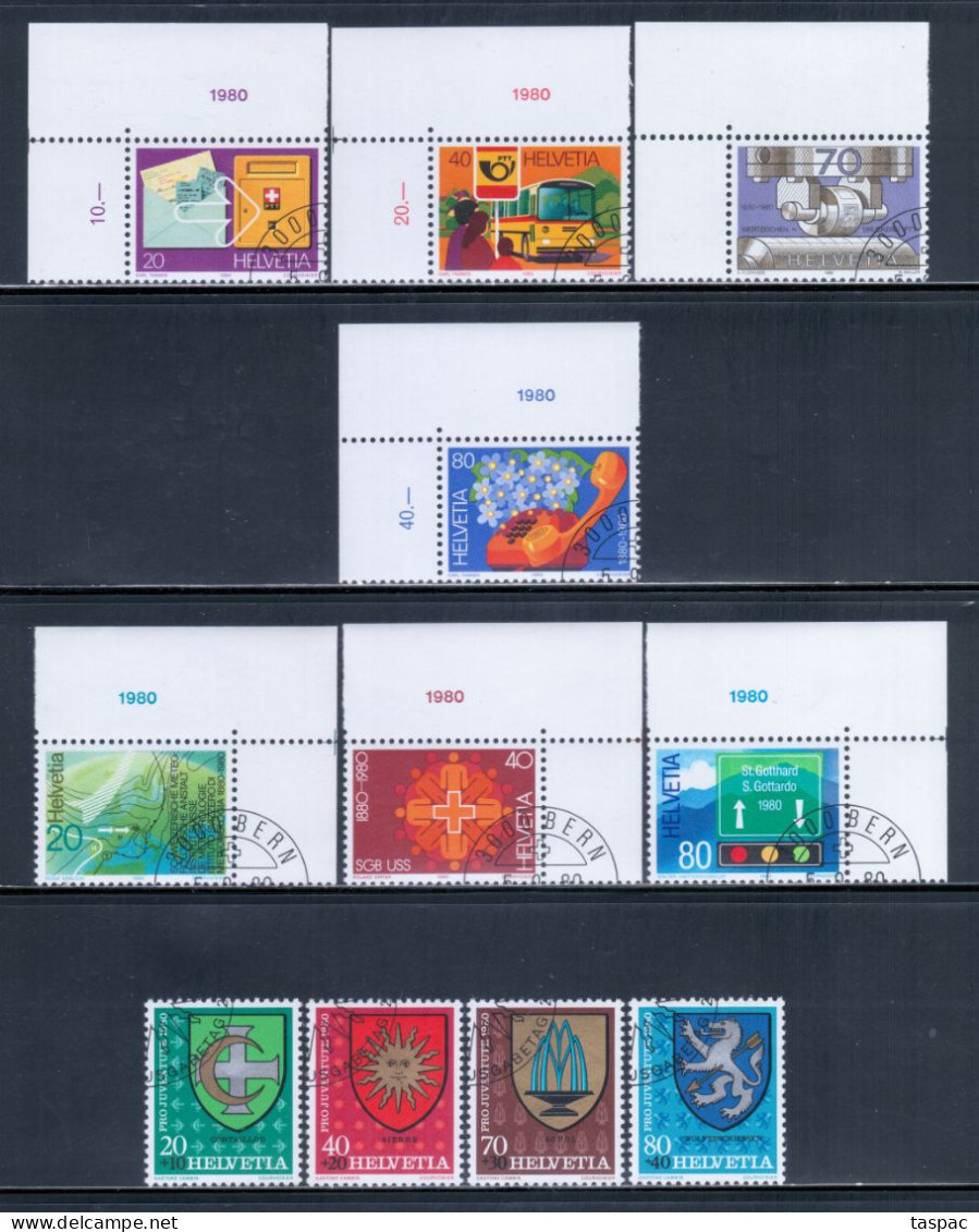 Switzerland 1980 Complete Year Set - Used (CTO) - 22 Stamps (please See Description) - Oblitérés