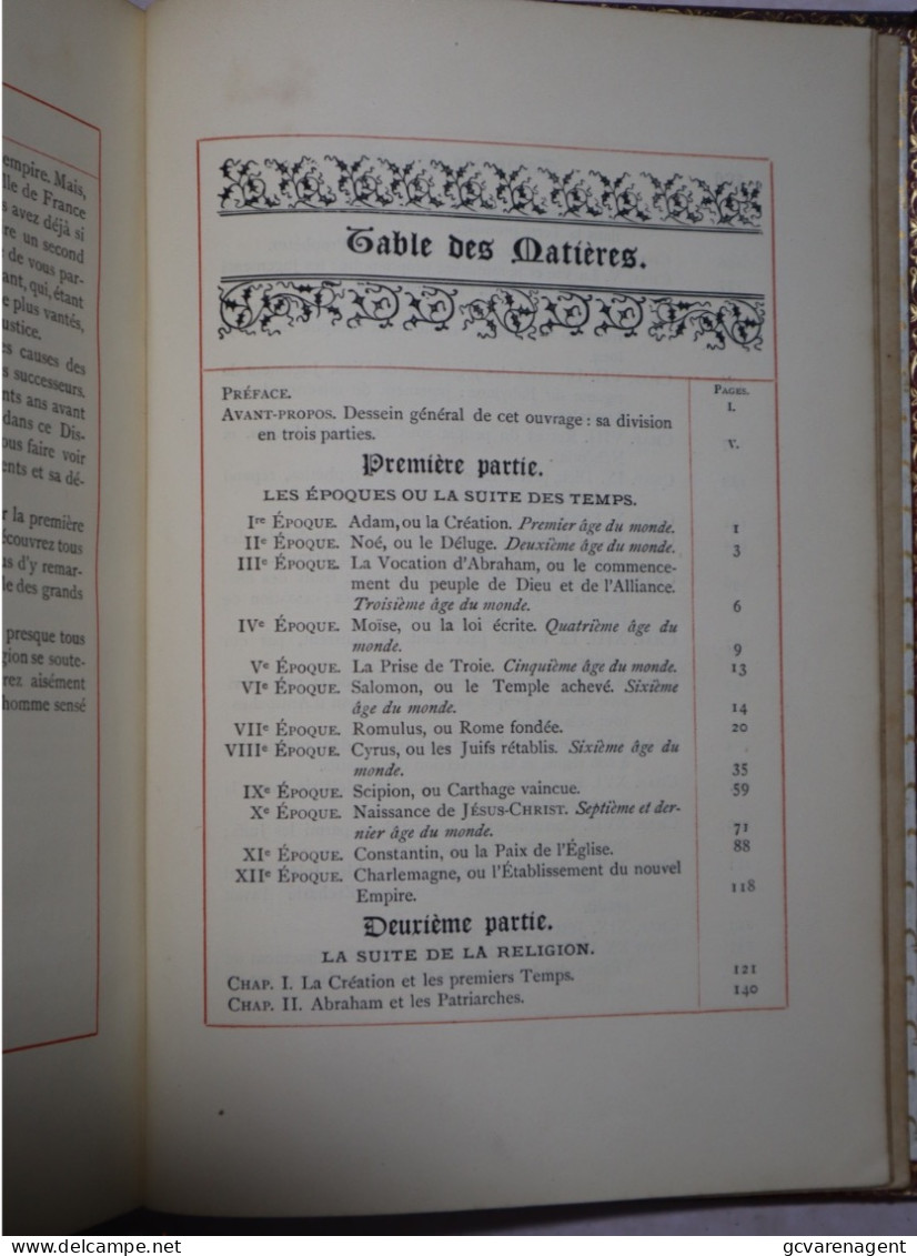 DISCOURS SUR L'HISTOIRE UNIVERSELLE 1898 PAR BOSSUET  - DESCLEE DE BROUWER  462 PAGES BON ETAT   ZIE AFBEELDINGEN