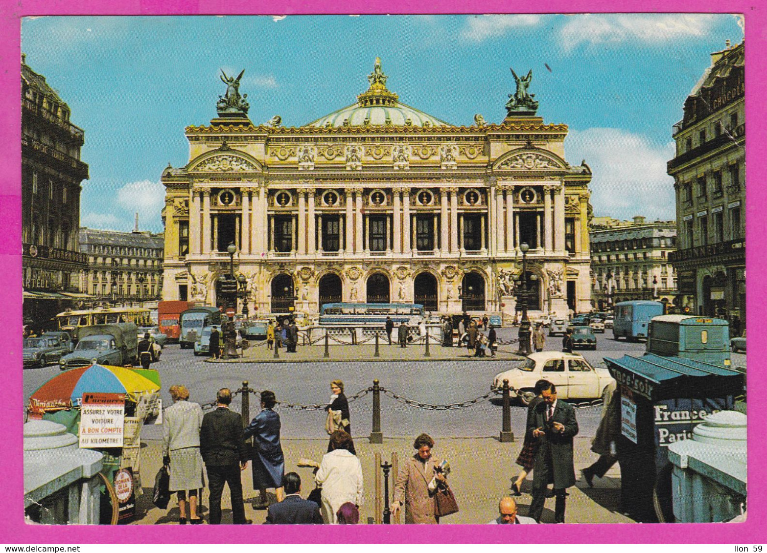 294104 / France - PARIS Place De L'Opéra PC 1969 NANCY Desilles USED 0.40 Fr. - 04.08.1969 Machine Stamps (ATM) - 1969 Montgeron – Weißes Papier – Frama/Satas