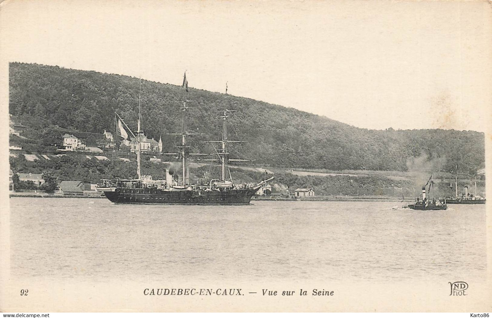 Caudebec En Caux * Vue Sur La Seine * Bateau Voilier 3 Mâts - Caudebec-en-Caux