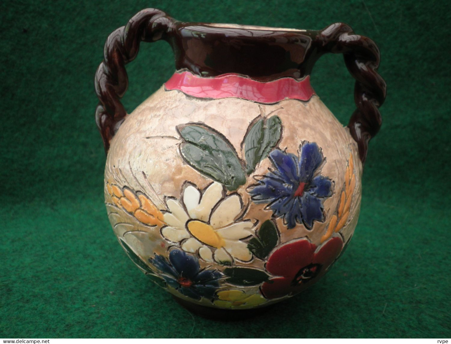 Vase Pot à Décor Floral - Céramique Massier à Vallauris - Hauteur 13,5 Cm - Sonstige & Ohne Zuordnung
