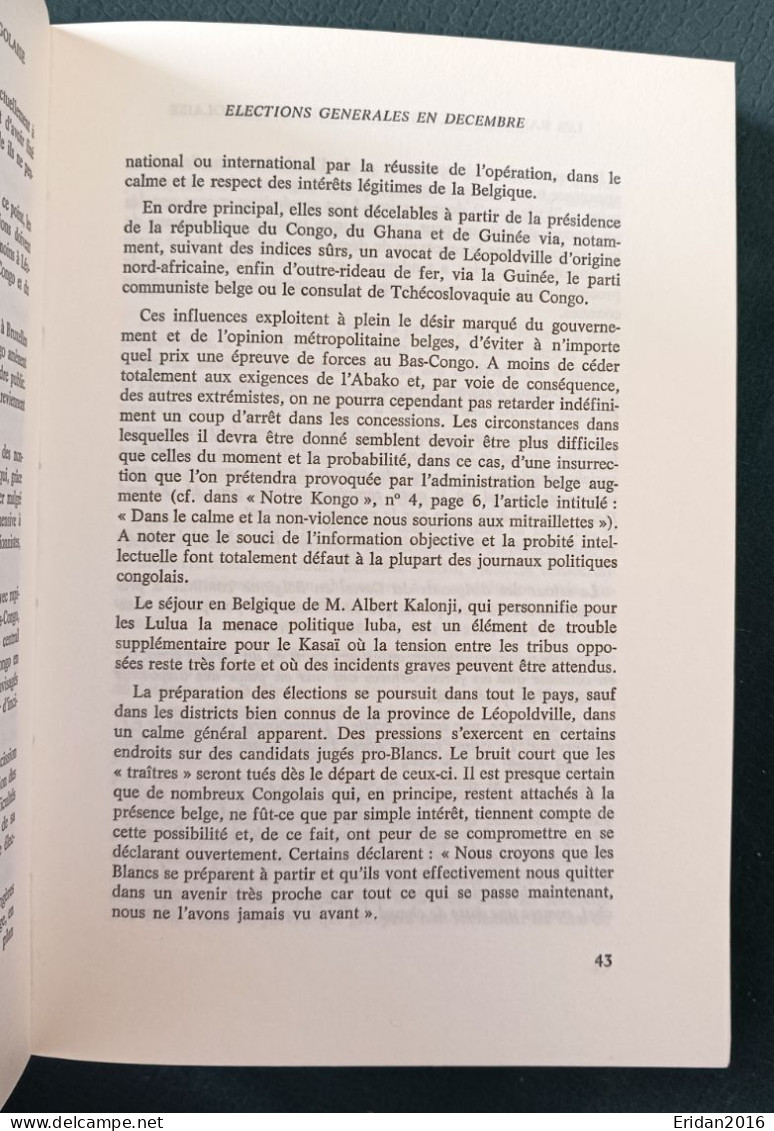 Les Rapports secrets de la sûreté congolaise T2  : Novembre 1959 à Juin 1960 : GRAND FORMAT