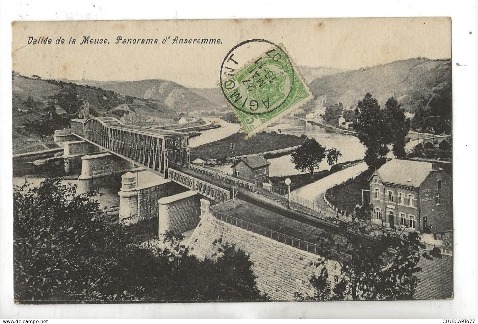 Dinant (Belgique, Namur) : Vue Panoramique Du Pont Métallique Du Quartier D'Anseremme En 1907 PF - Dinant